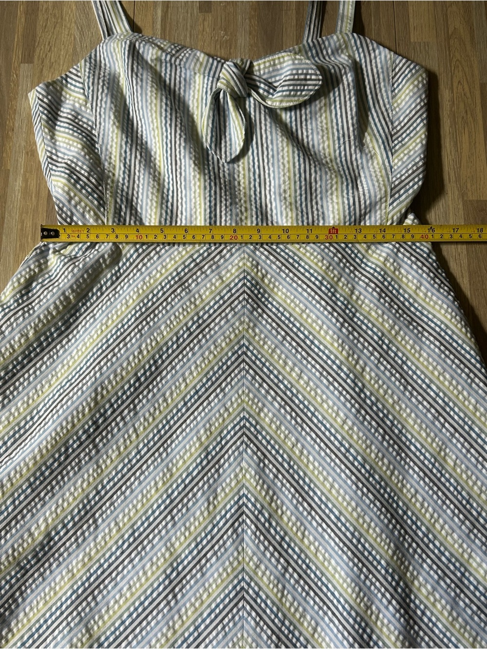 Draper James Seersucker Spaghetti Strap Brystol Striped 100% Cotton Dress Sz 10 - Picture 10 of 12